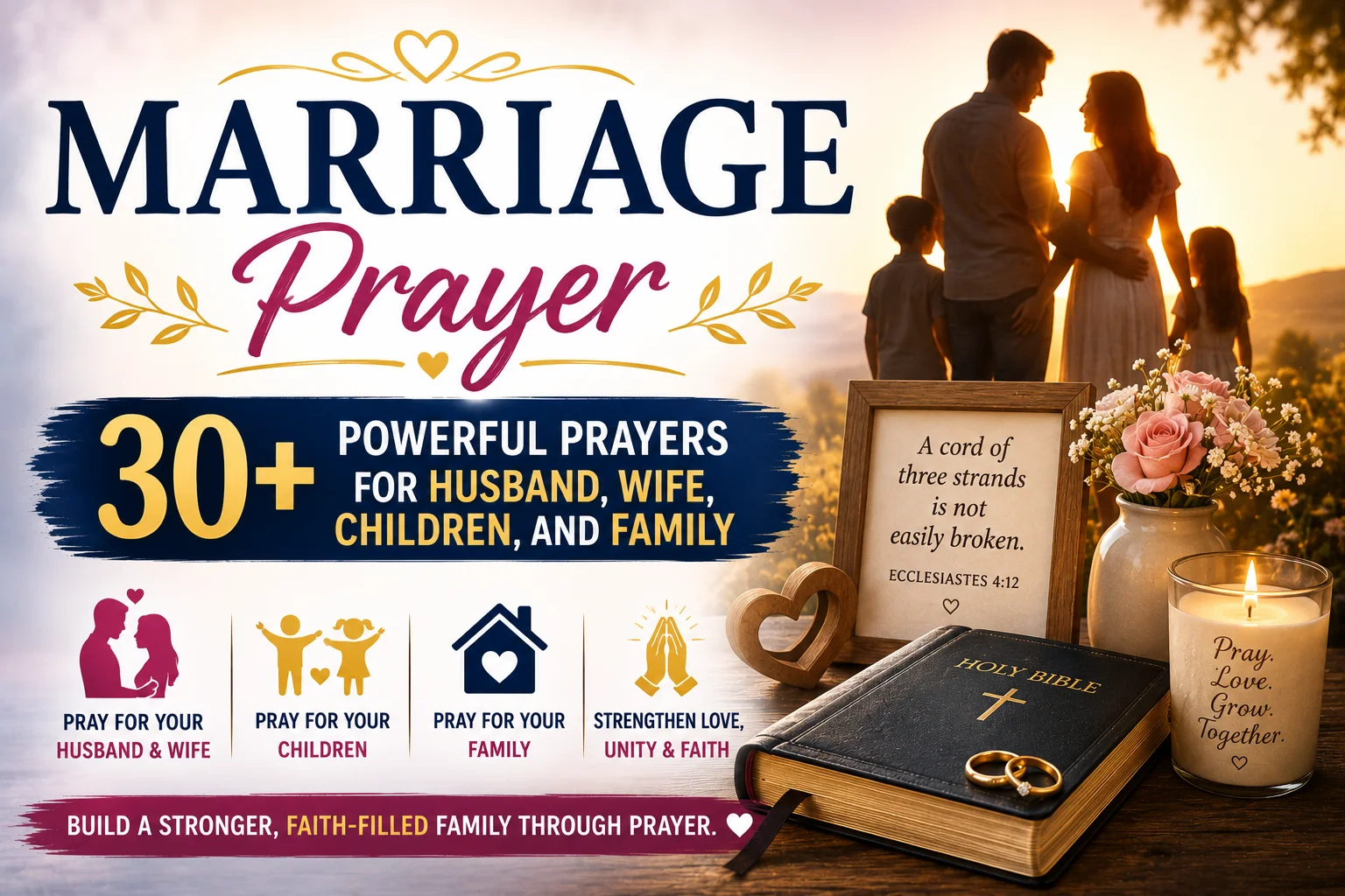 Marriage Prayer: 30+ Powerful Prayers for Husband, Wife, Children, and Family