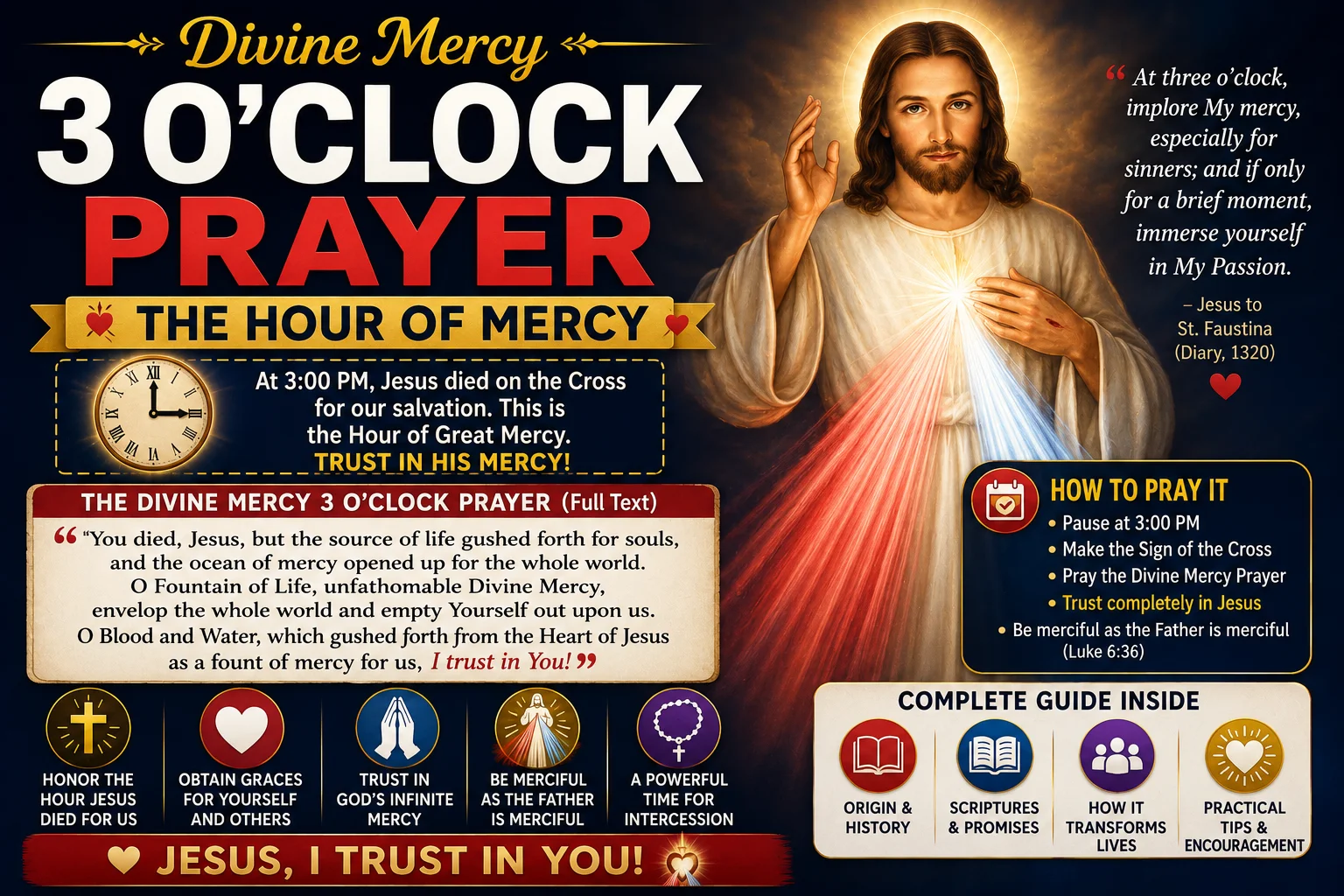 Divine Mercy 3 O'Clock Prayer: The Hour of Mercy — Full Text and Complete Guide