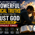 Trust God During Difficult Times with Bible, prayer, cross, and Christian hope.